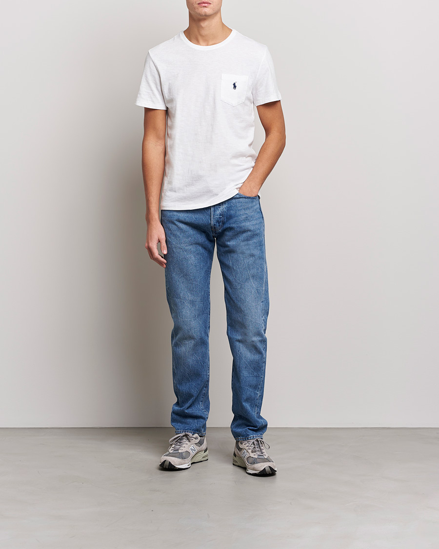 Herr | T-Shirts | Polo Ralph Lauren | Washed Crew Neck Pocket Tee White