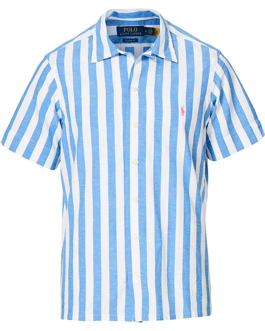 Herr | Skjortor | Polo Ralph Lauren | Striped Resort Collar Short Sleeve Shirt Blue/White