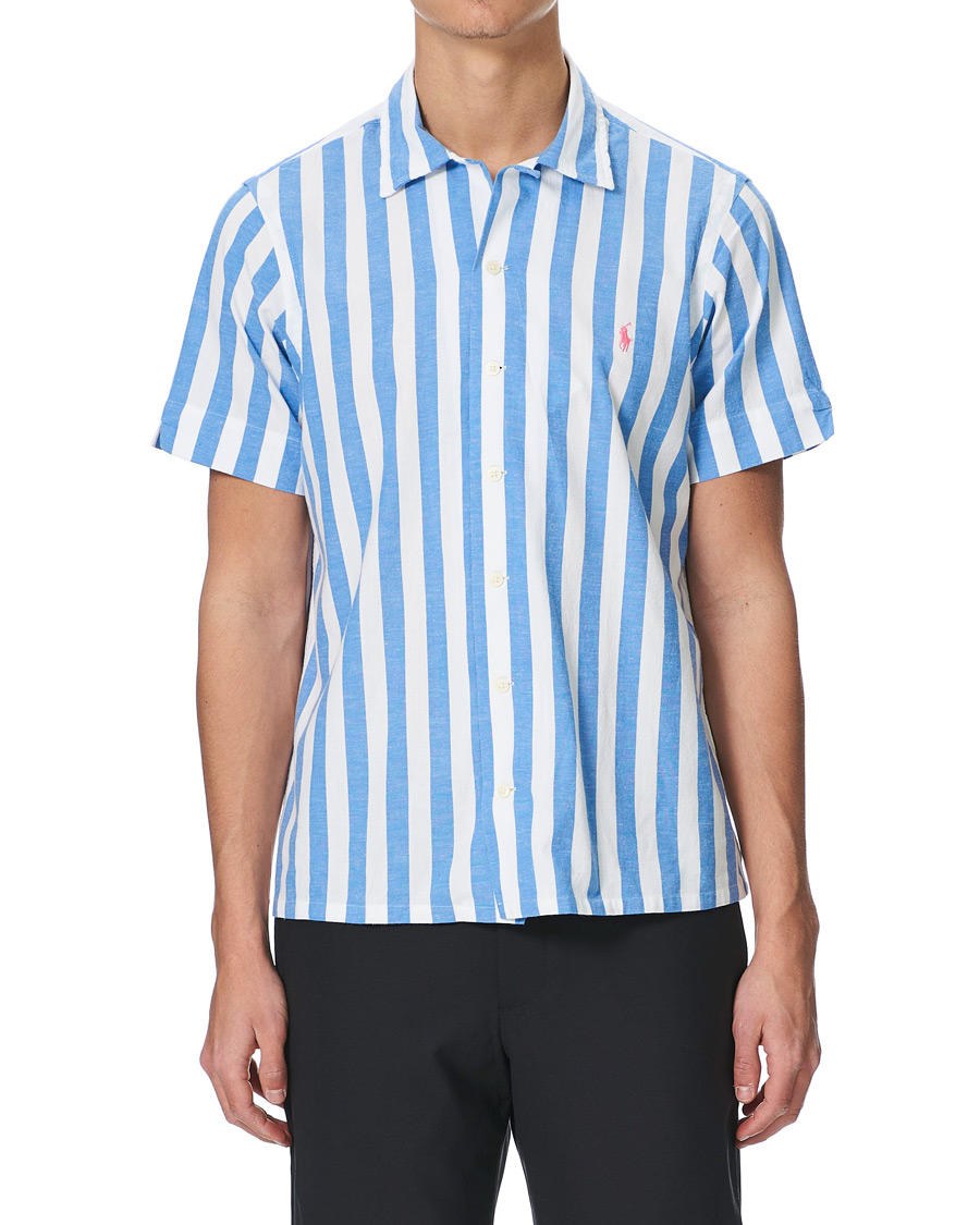Herr | Skjortor | Polo Ralph Lauren | Striped Resort Collar Short Sleeve Shirt Blue/White