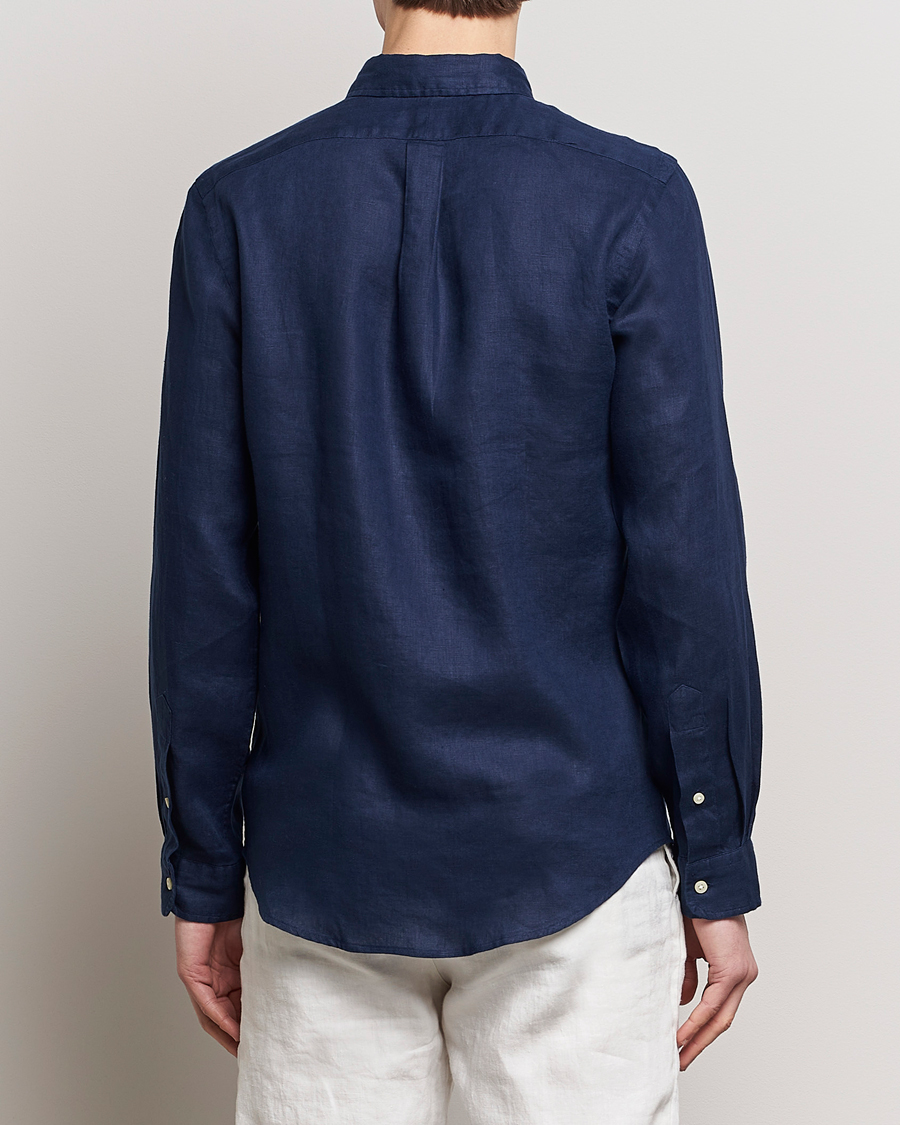 Herr | Skjortor | Polo Ralph Lauren | Slim Fit Linen Button Down Shirt Newport Navy