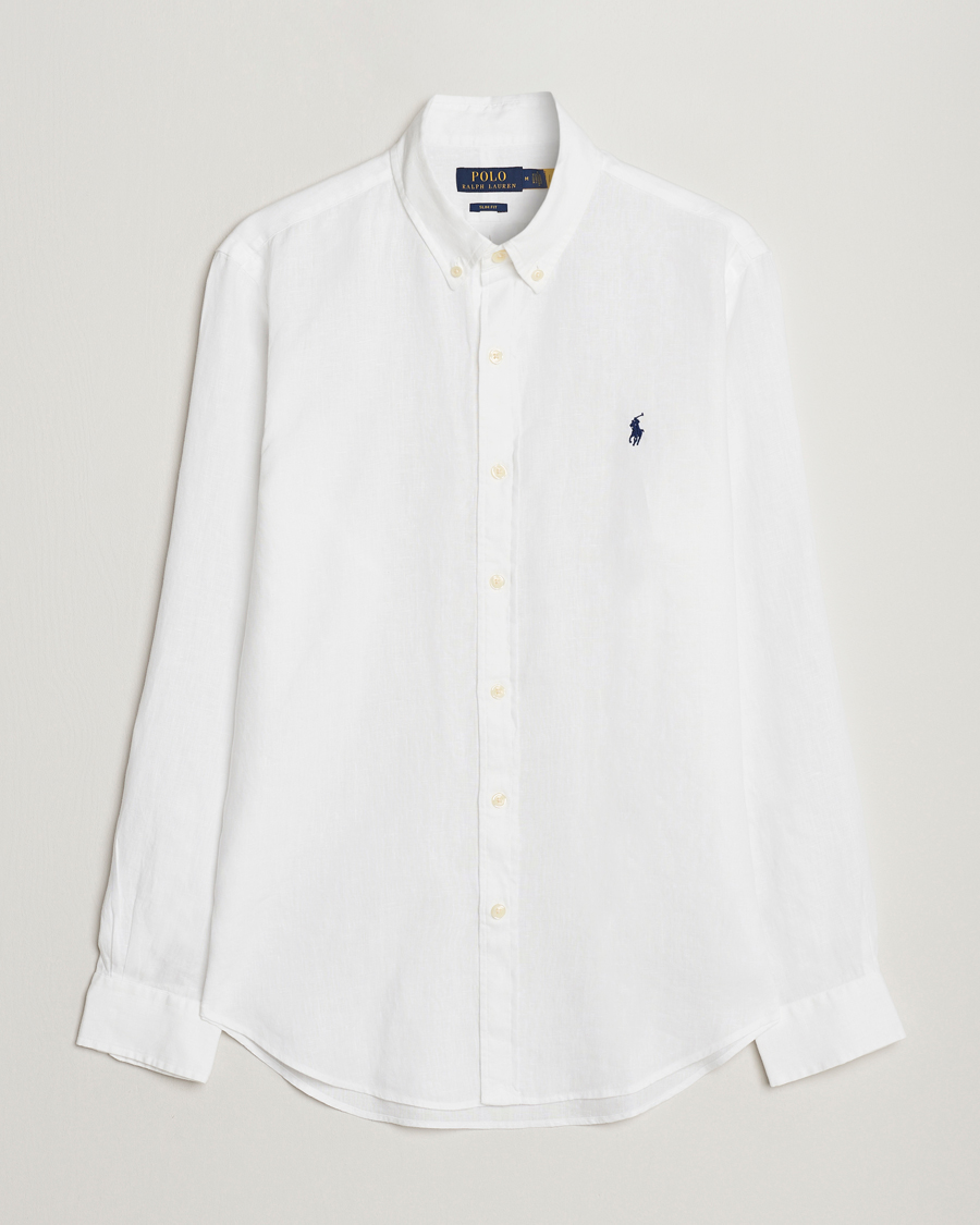 Herr | Skjortor | Polo Ralph Lauren | Slim Fit Linen Button Down Shirt White