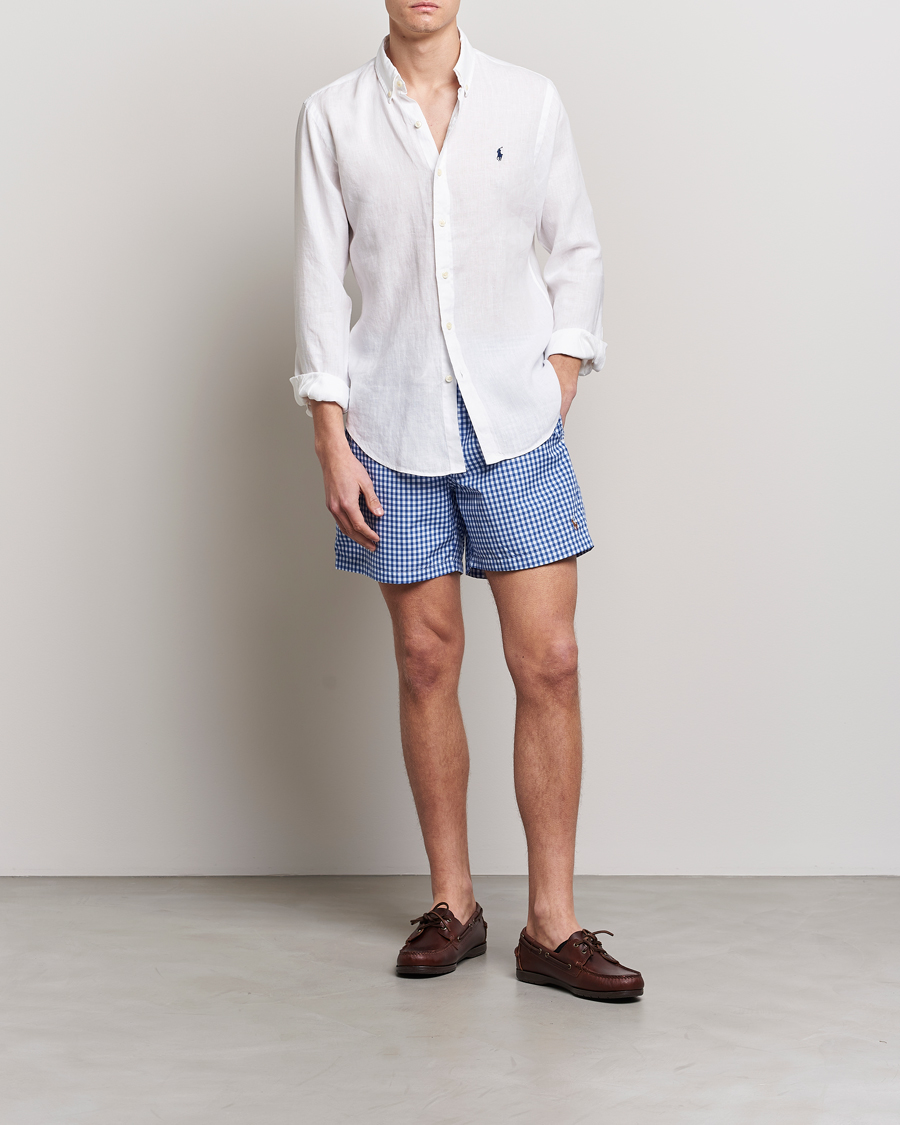 Herr | Skjortor | Polo Ralph Lauren | Slim Fit Linen Button Down Shirt White