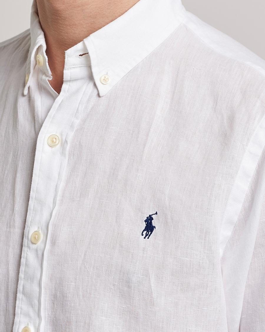 Herr | Skjortor | Polo Ralph Lauren | Slim Fit Linen Button Down Shirt White