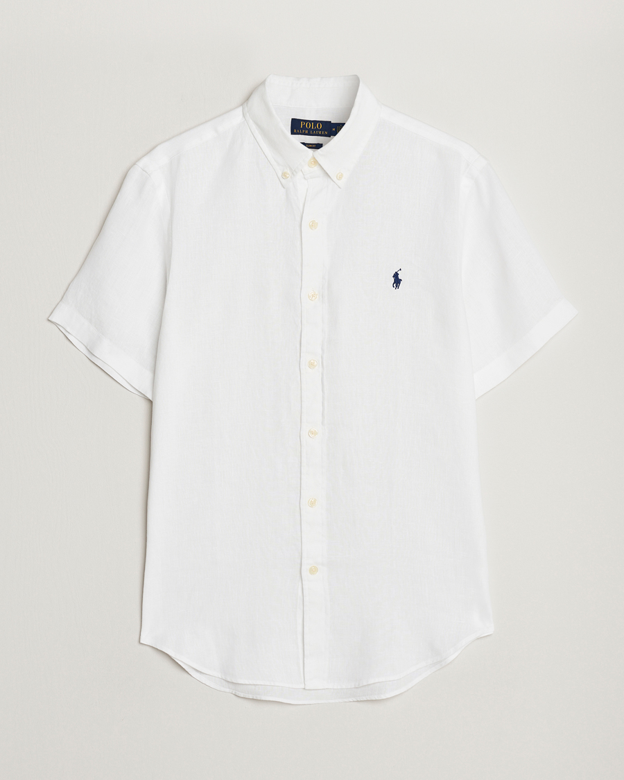 Herr | Skjortor | Polo Ralph Lauren | Slim Fit Linen Short Sleeve Shirt White