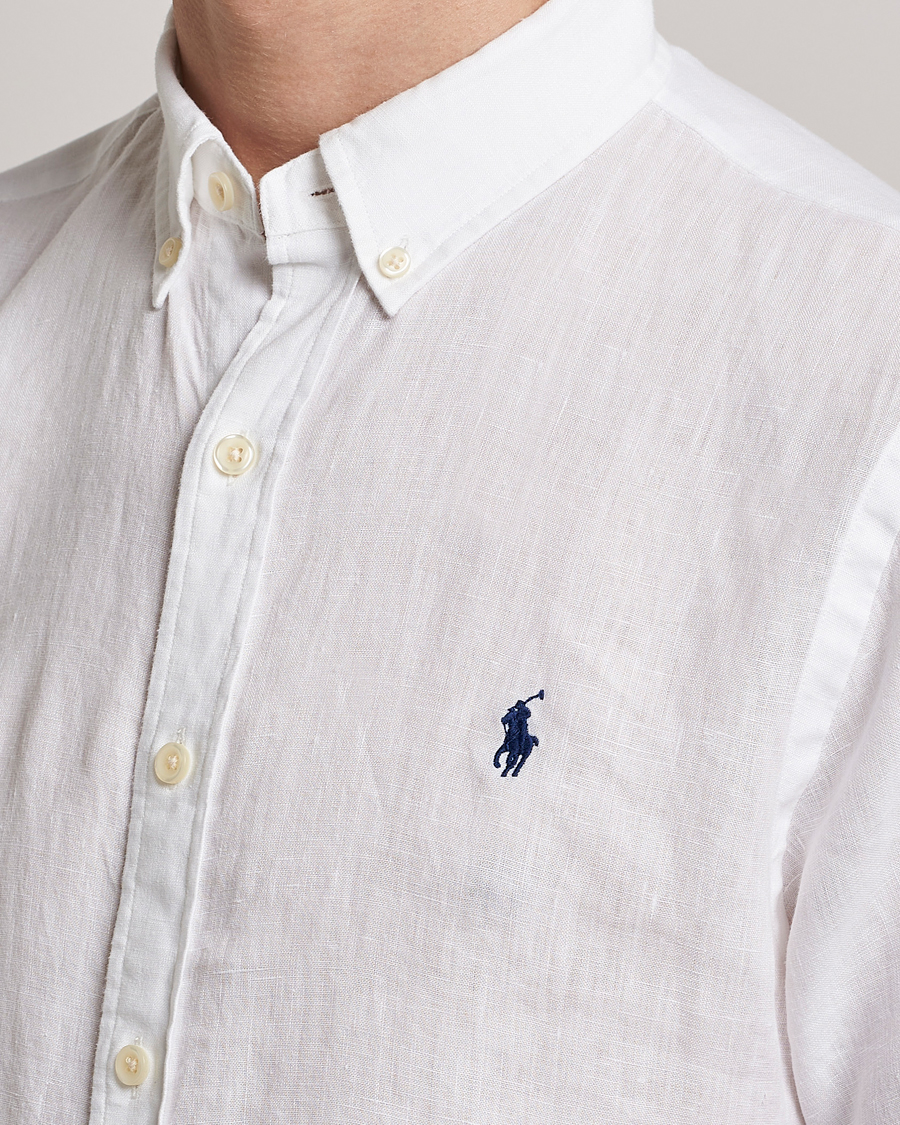 Herr | Skjortor | Polo Ralph Lauren | Slim Fit Linen Short Sleeve Shirt White
