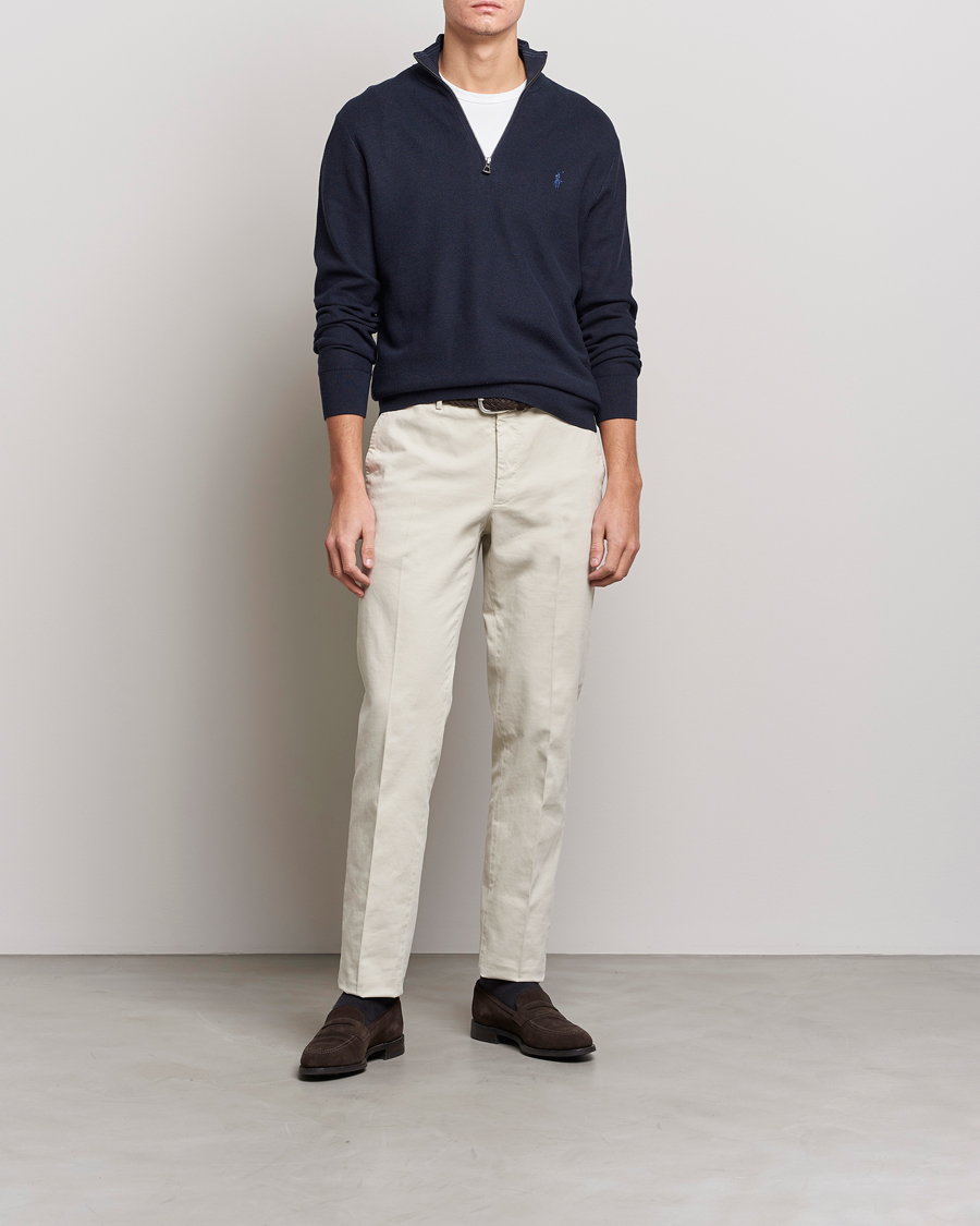Herr | Tröjor | Polo Ralph Lauren | Textured Half-Zip Navy Heather