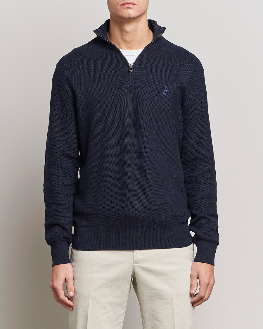 Herr | Tröjor | Polo Ralph Lauren | Textured Half-Zip Navy Heather