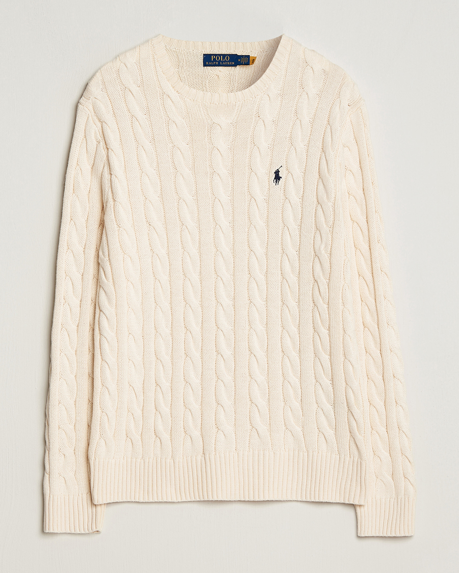 Herr | Tröjor | Polo Ralph Lauren | Cotton Cable Pullover Andover Cream