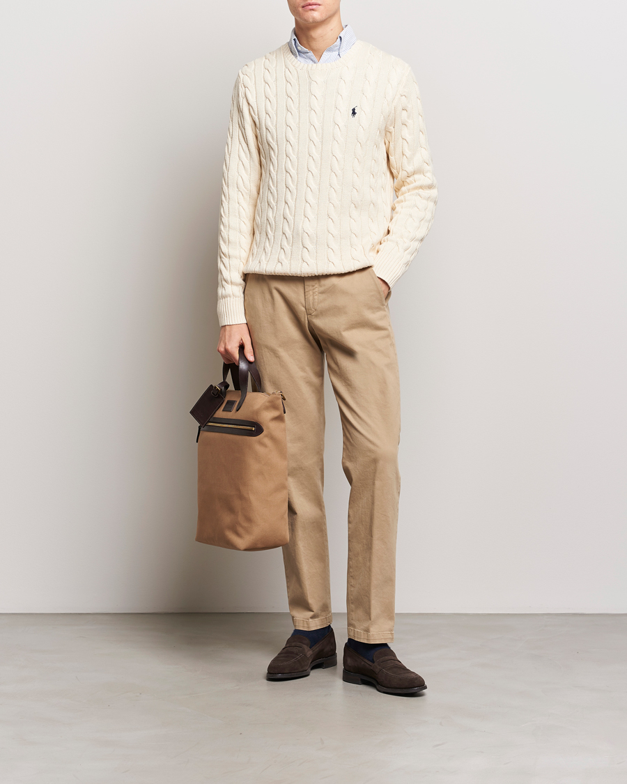 Herr | Tröjor | Polo Ralph Lauren | Cotton Cable Pullover Andover Cream