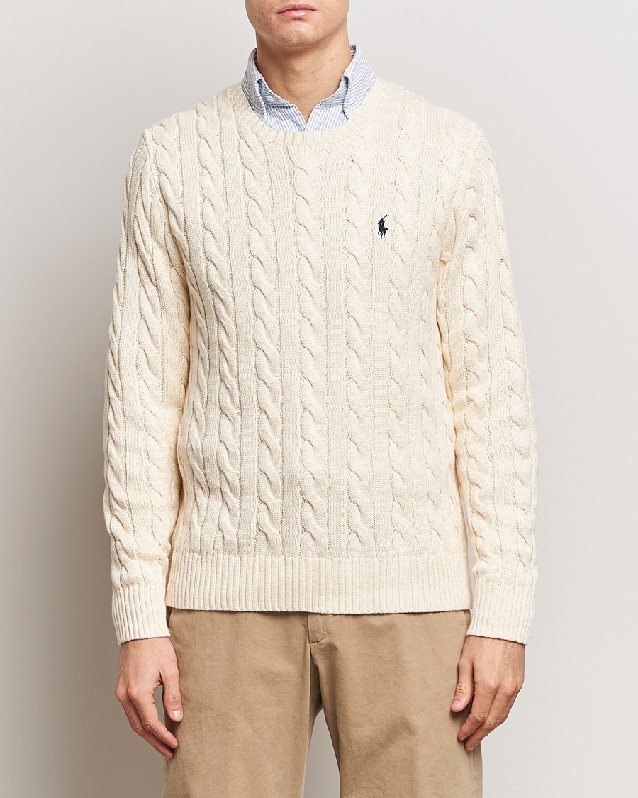 Herr | Rea kläder | Polo Ralph Lauren | Cotton Cable Pullover Andover Cream