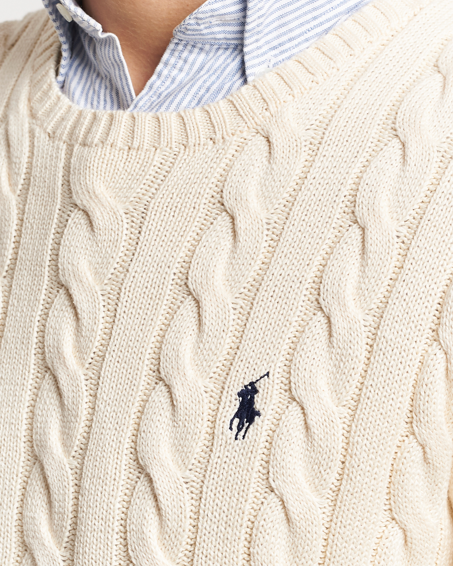 Herr | Tröjor | Polo Ralph Lauren | Cotton Cable Pullover Andover Cream