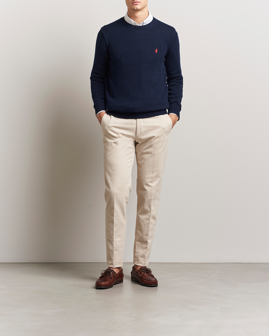 Herr | Tröjor | Polo Ralph Lauren | Cotton Crew Neck Sweater Hunter Navy