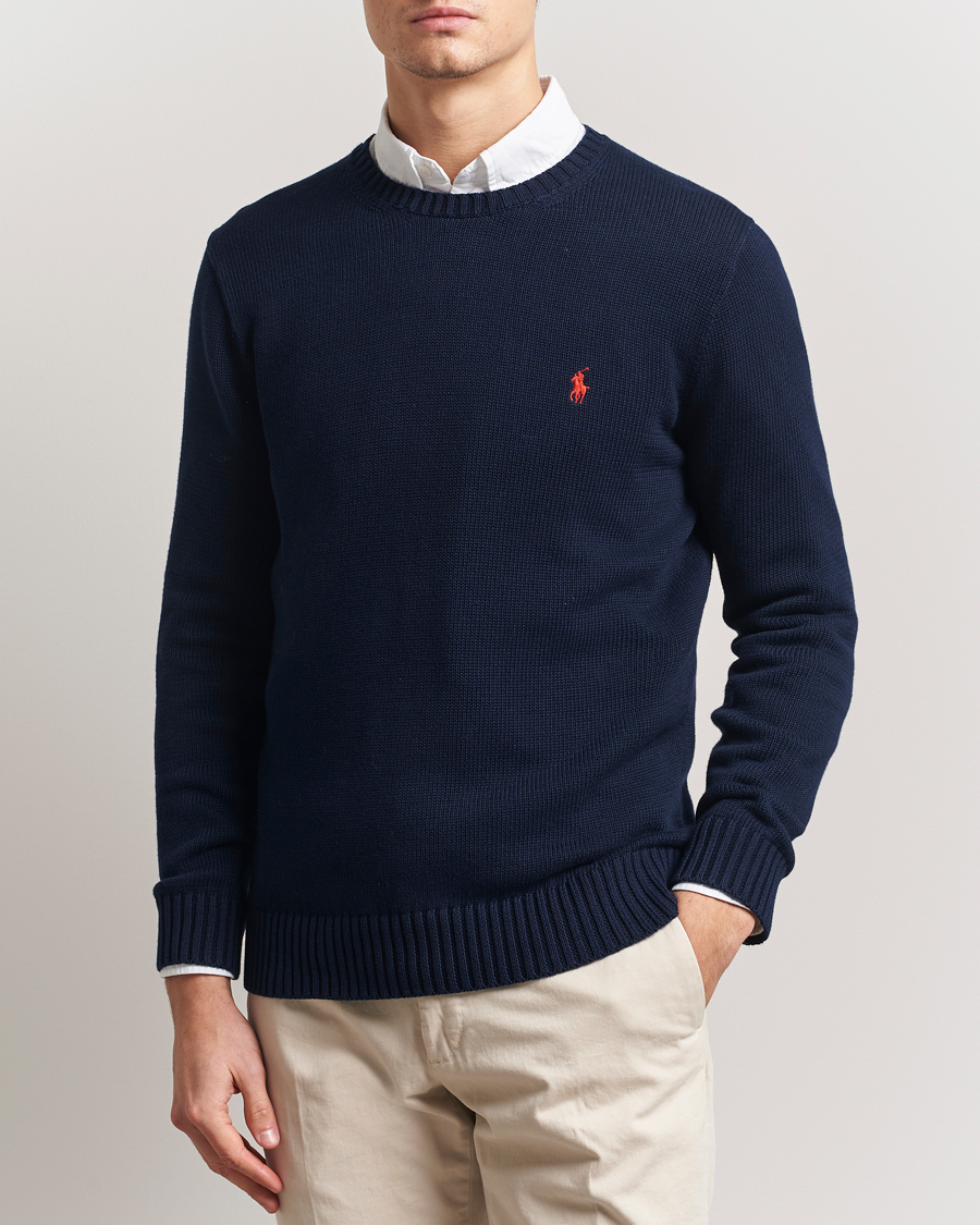 Herr | Tröjor | Polo Ralph Lauren | Cotton Crew Neck Sweater Hunter Navy
