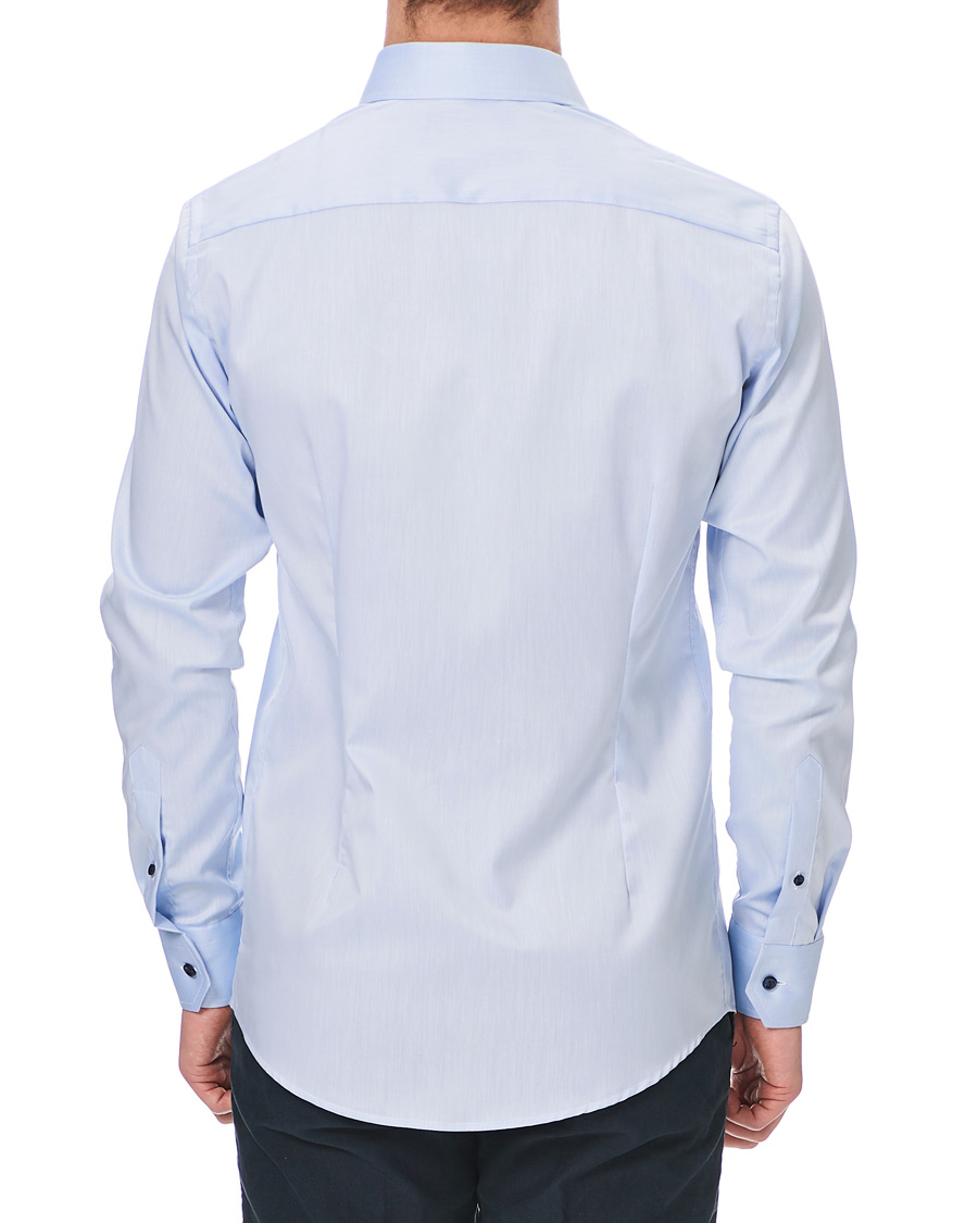 Herr | Skjortor | Eton | Slim Fit Twill Contrast Piping Shirt Light Blue