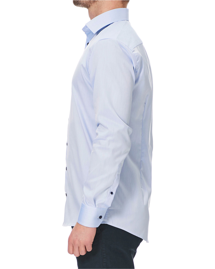 Herr | Skjortor | Eton | Slim Fit Twill Contrast Piping Shirt Light Blue