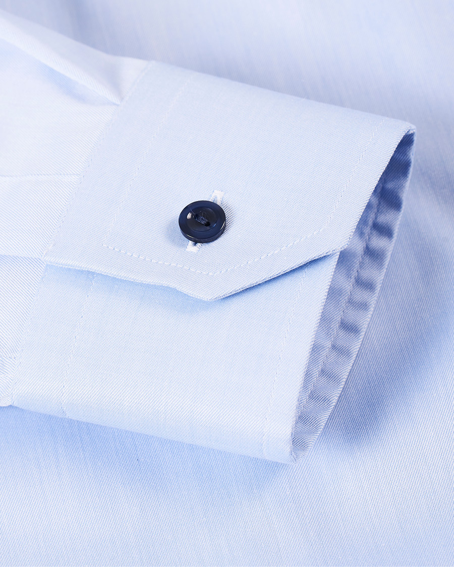 Herr | Skjortor | Eton | Slim Fit Twill Contrast Piping Shirt Light Blue