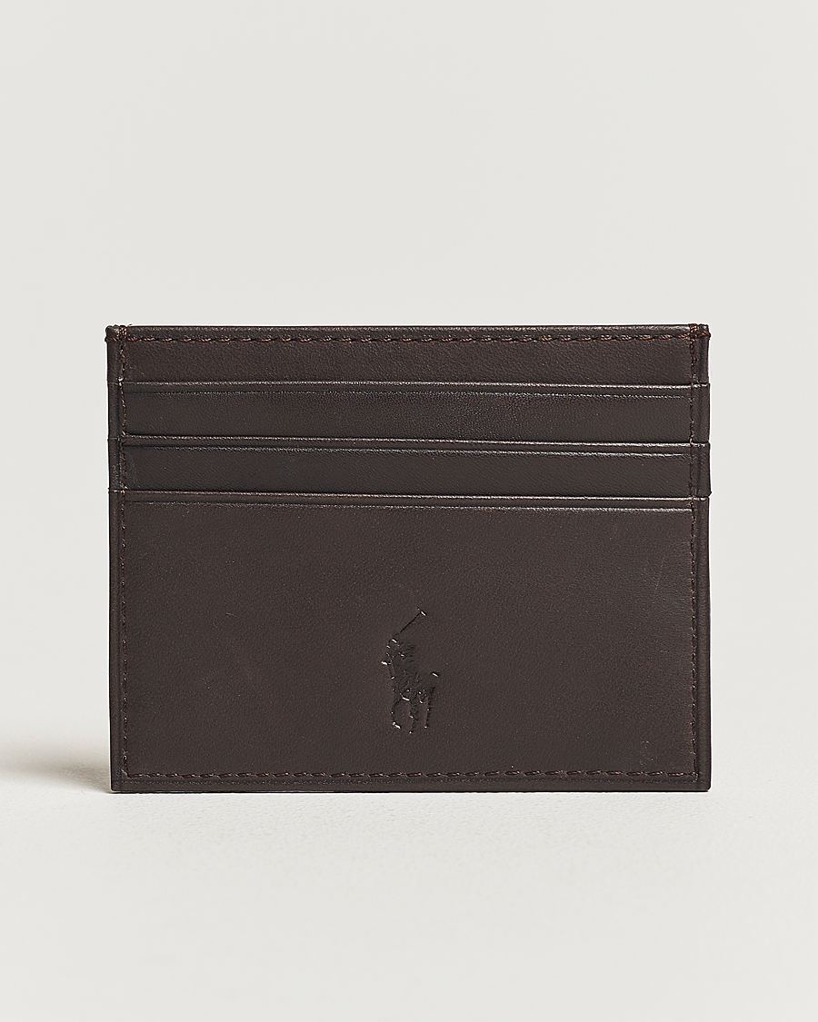 Herr | Polo Ralph Lauren Smooth Leather Credit Card Case Brown | Polo Ralph Lauren | Smooth Leather Credit Card Case Brown