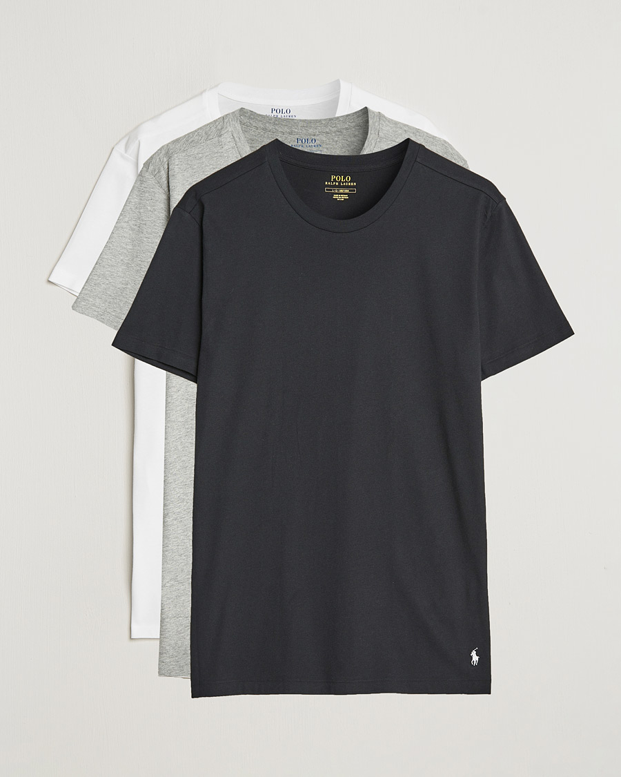 Herr | T-Shirts | Polo Ralph Lauren | 3-Pack Crew Neck Tee White/Black/Andover Heather