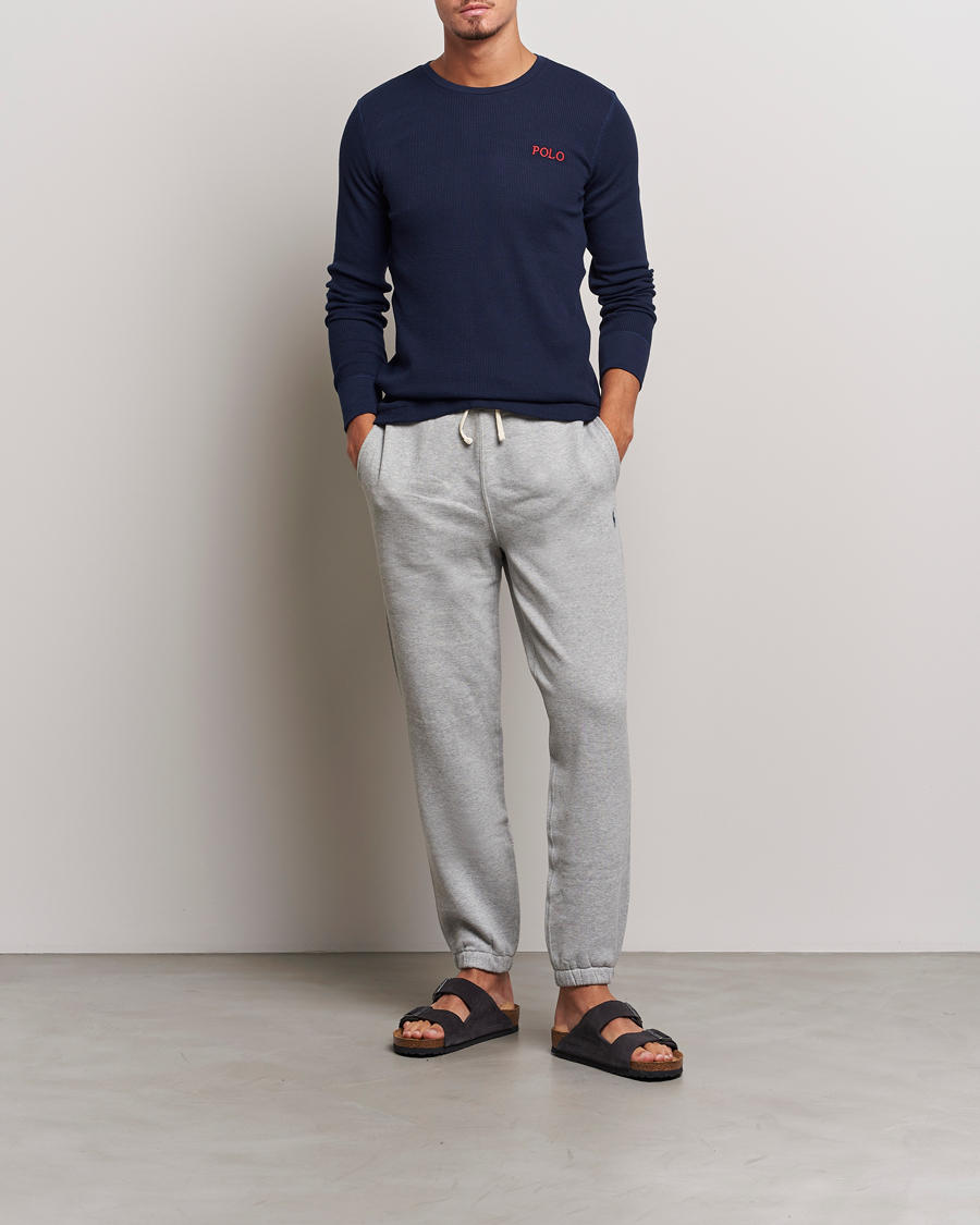 Herr | T-Shirts | Polo Ralph Lauren | Waffle Long Sleeve Crew Neck Cruise Navy