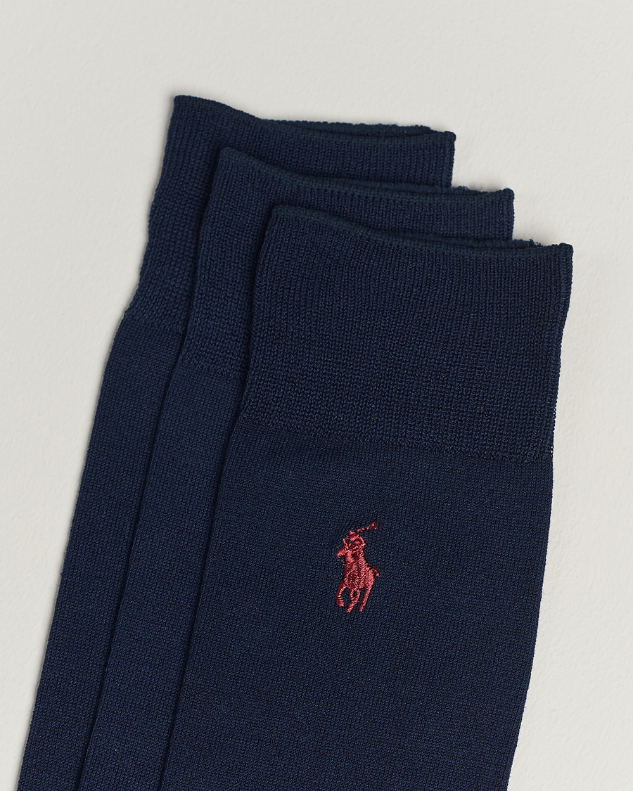 Herr | Strumpor | Polo Ralph Lauren | 3-Pack Mercerized Cotton Socks Navy