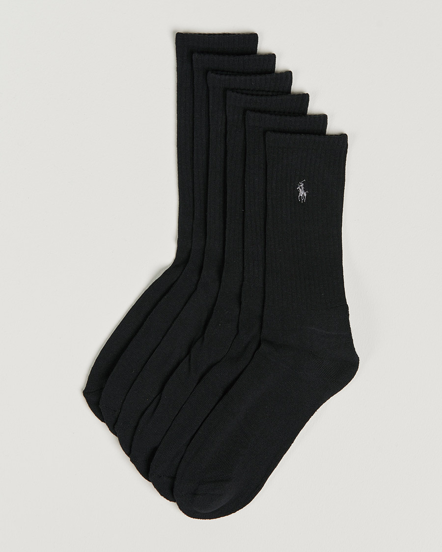 Herr | Underkläder | Polo Ralph Lauren | 6-Pack Cotton Crew Socks Black