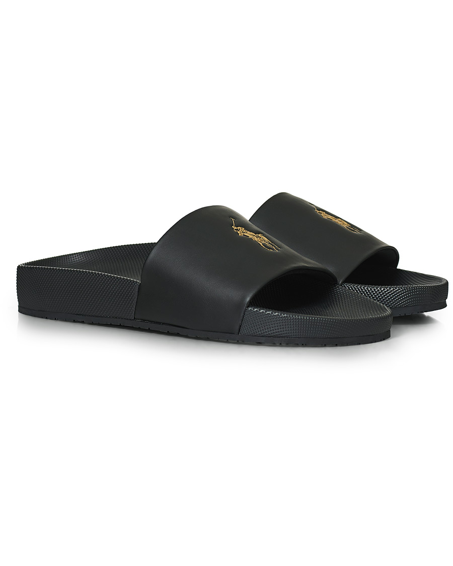Herr | Polo Ralph Lauren Cayson Slides Black/Gold | Polo Ralph Lauren | Cayson Slides Black/Gold