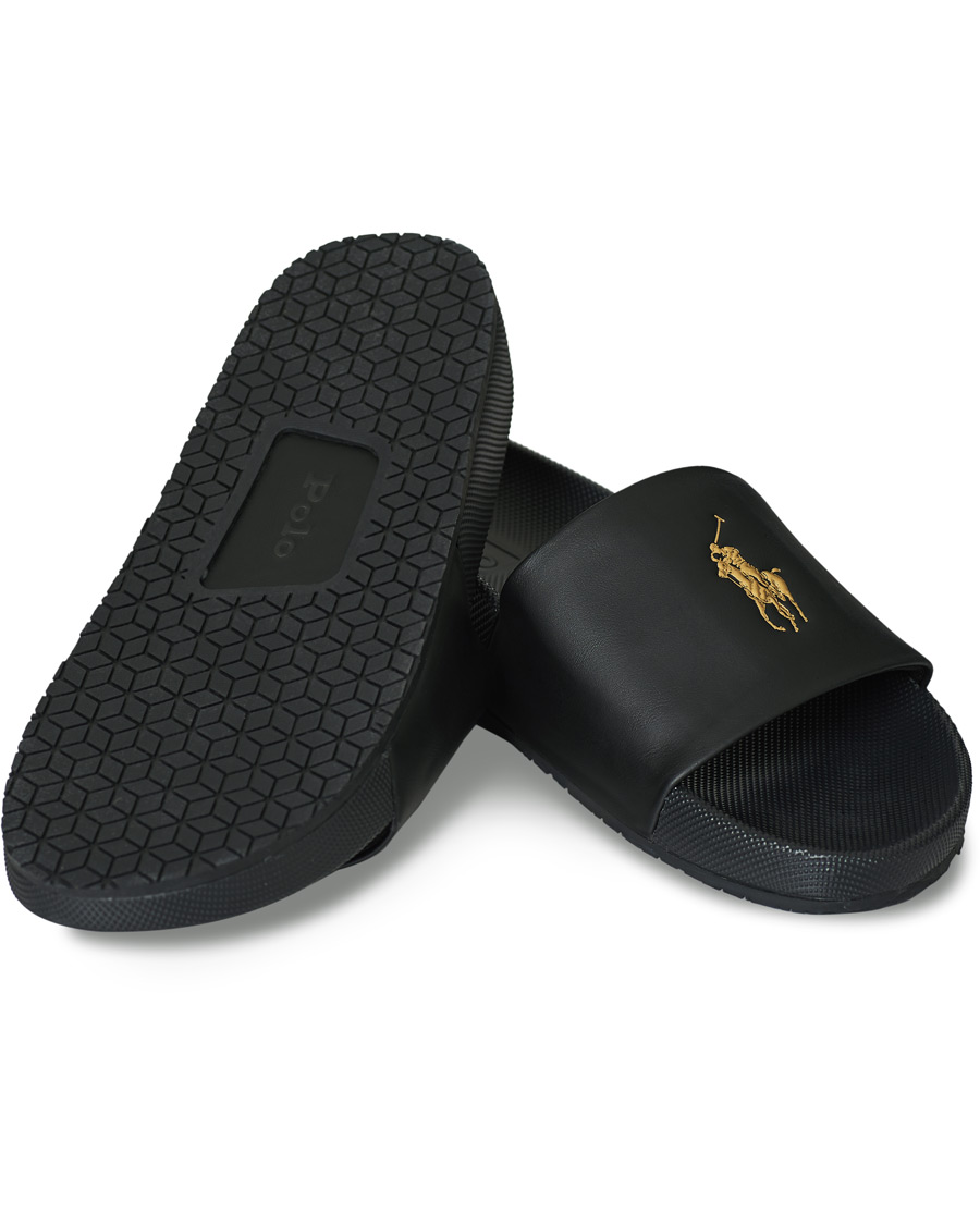 Herr | Polo Ralph Lauren Cayson Slides Black/Gold | Polo Ralph Lauren | Cayson Slides Black/Gold