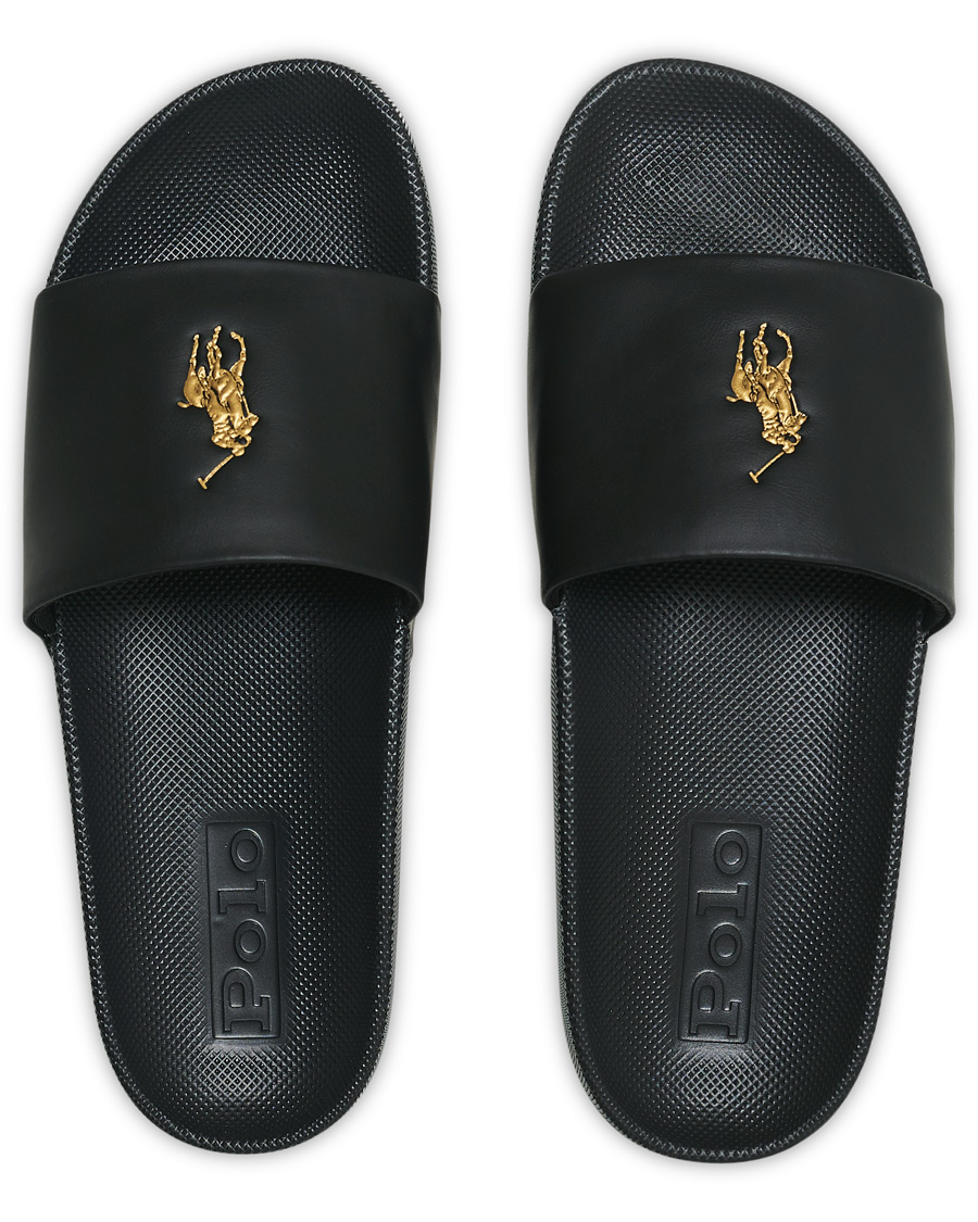Herr | Polo Ralph Lauren Cayson Slides Black/Gold | Polo Ralph Lauren | Cayson Slides Black/Gold