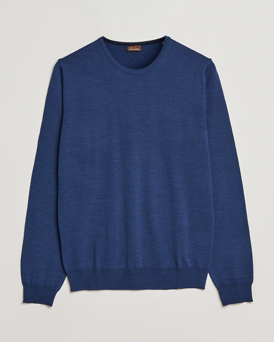 Herr | Tröjor | Stenströms | Merino Crew Neck Blue