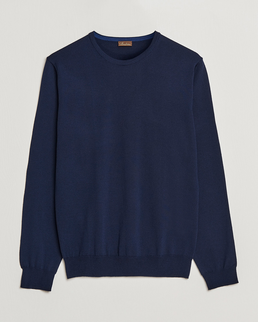 Herr | Tröjor | Stenströms | Merino Crew Neck Navy