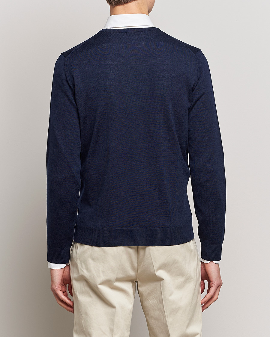 Herr | Tröjor | Stenströms | Merino Crew Neck Navy