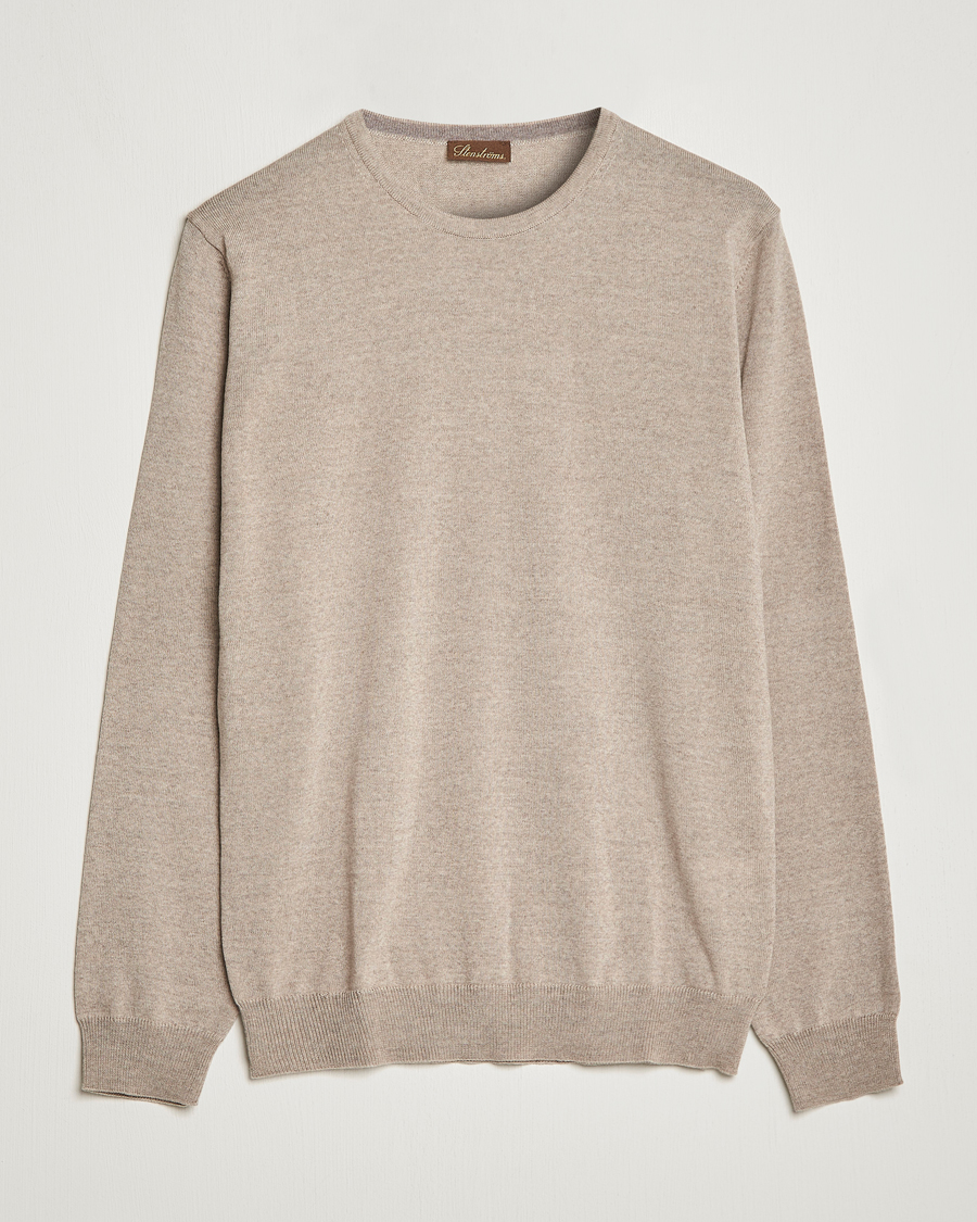 Herr | Tröjor | Stenströms | Merino Crew Neck Sand
