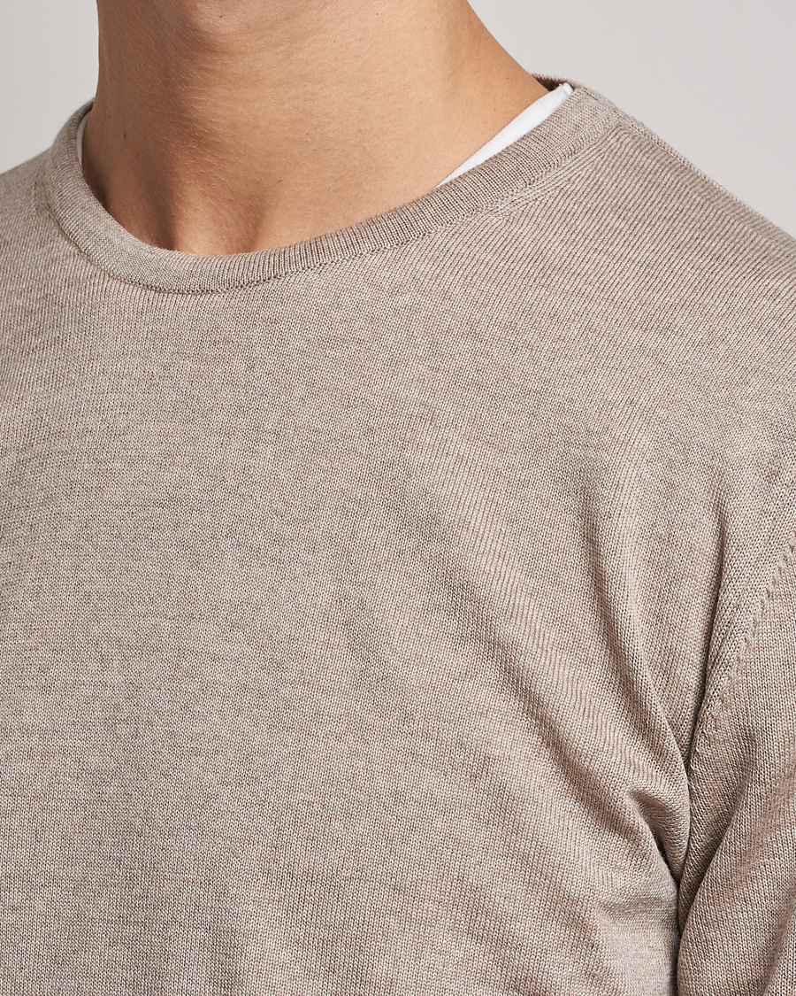 Herr | Tröjor | Stenströms | Merino Crew Neck Sand