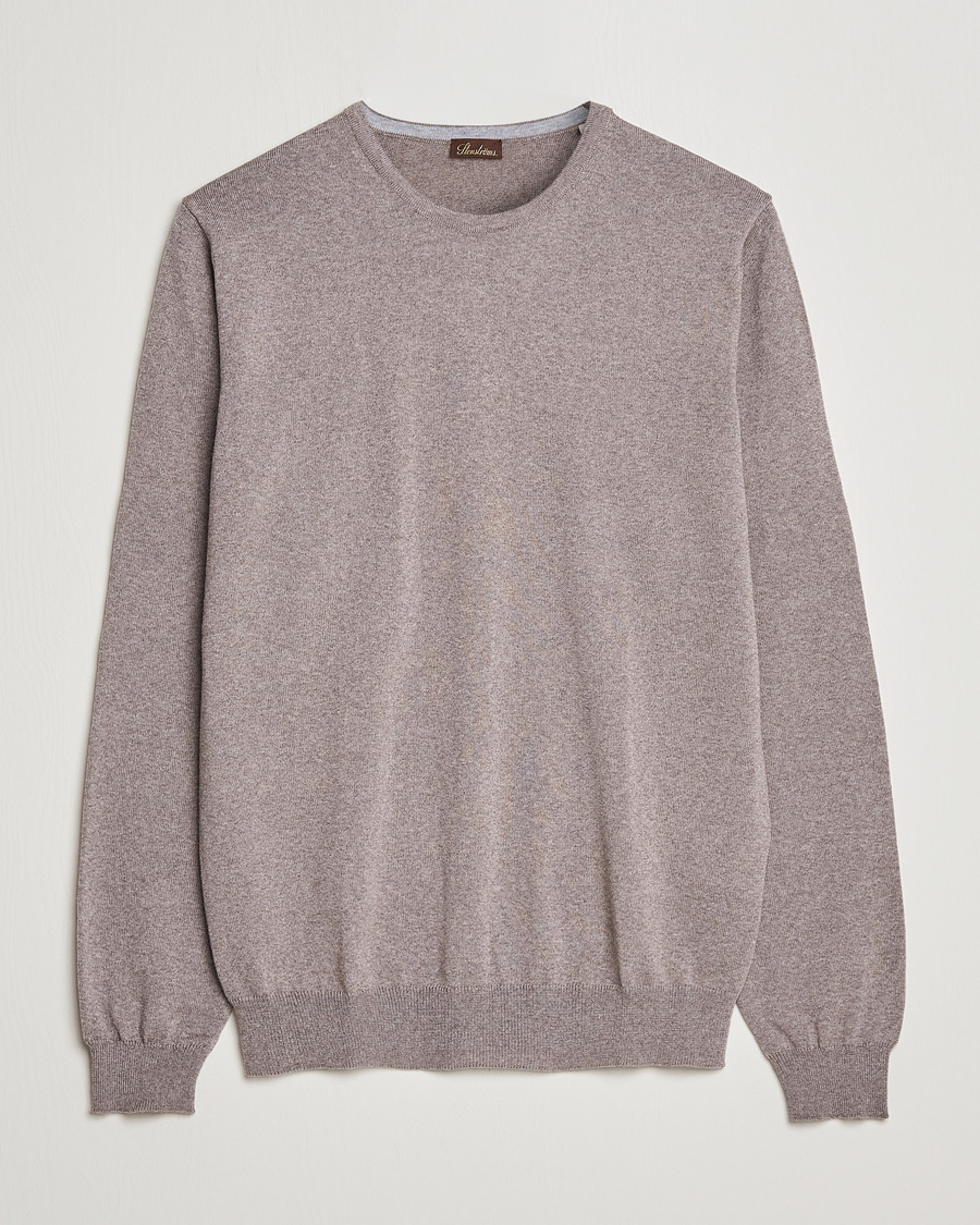 Herr | Tröjor | Stenströms | Merino Crew Neck Mud Brown