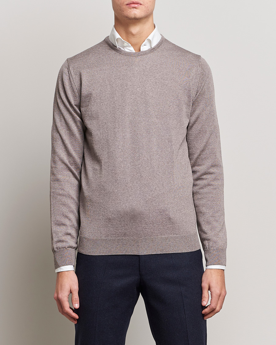 Herr | Avdelningar | Stenströms | Merino Crew Neck Mud Brown