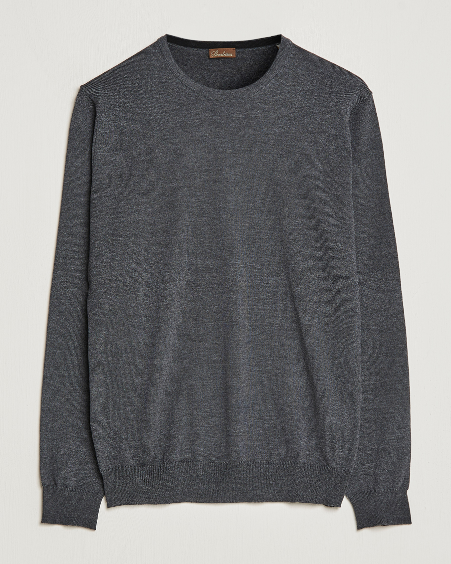 Herr | Tröjor | Stenströms | Merino Crew Neck Anthracite