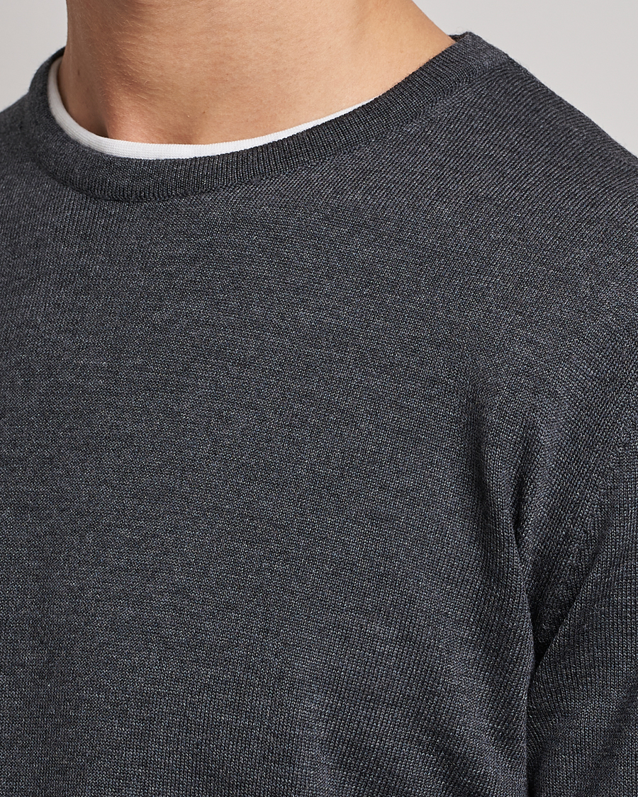 Herr | Tröjor | Stenströms | Merino Crew Neck Anthracite