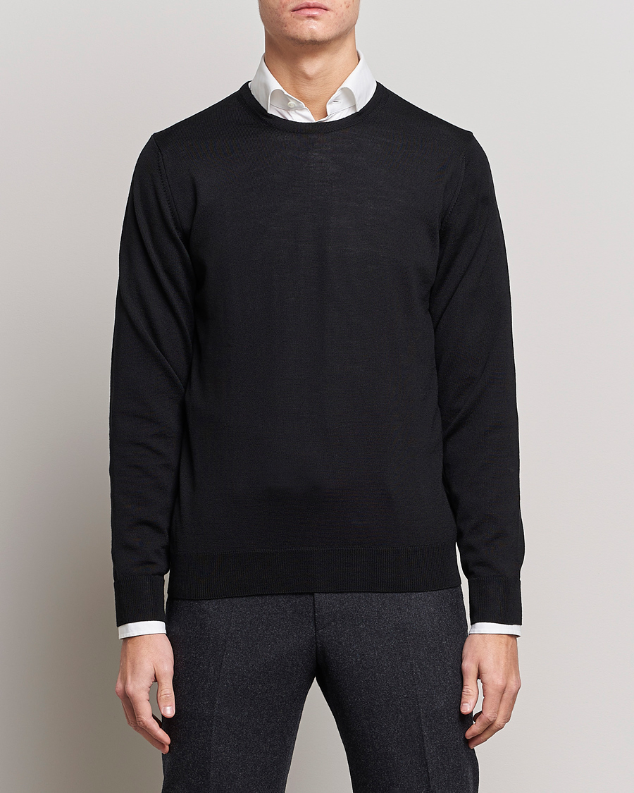 Herr | Avdelningar | Stenströms | Merino Crew Neck Black