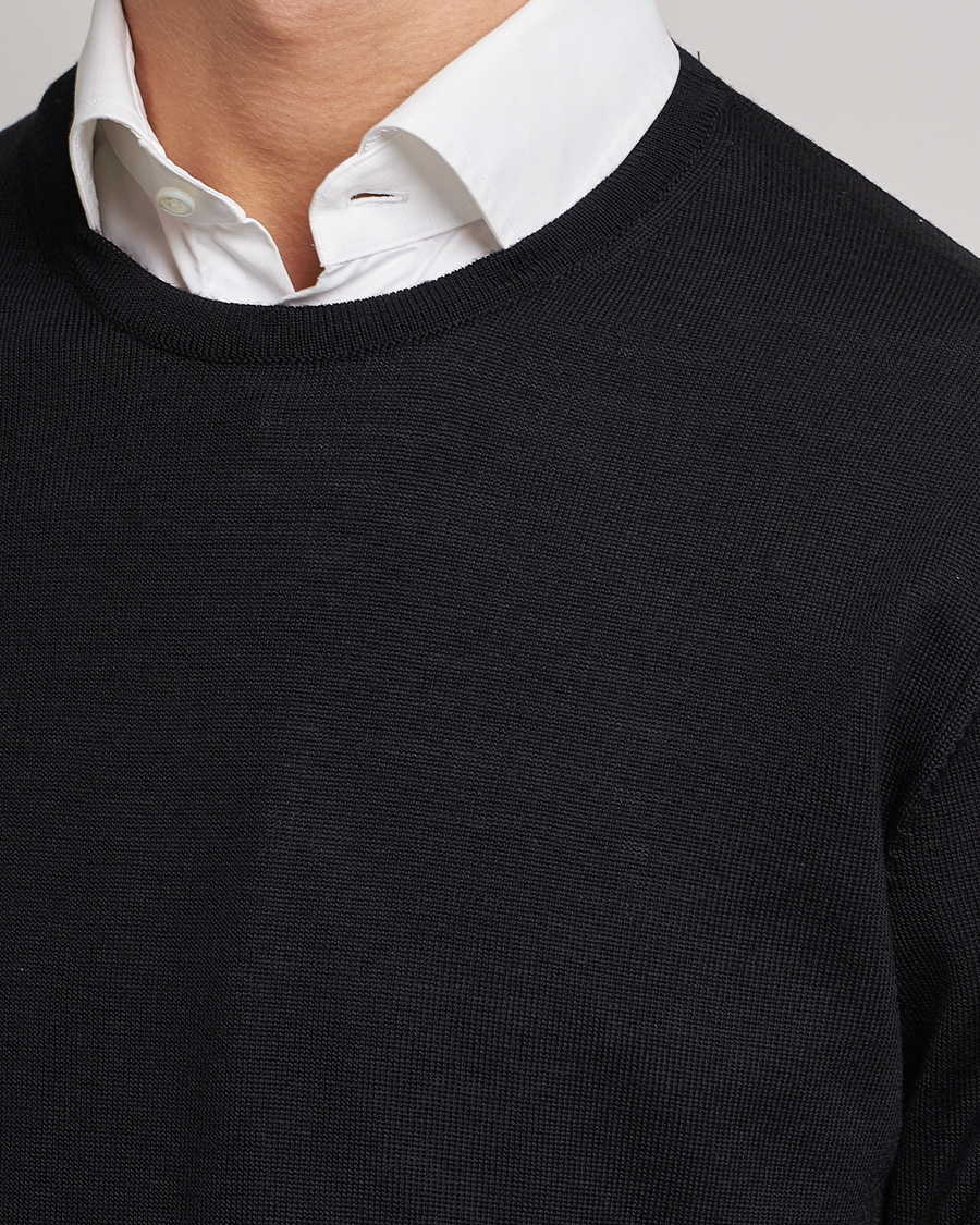 Herr | Tröjor | Stenströms | Merino Crew Neck Black