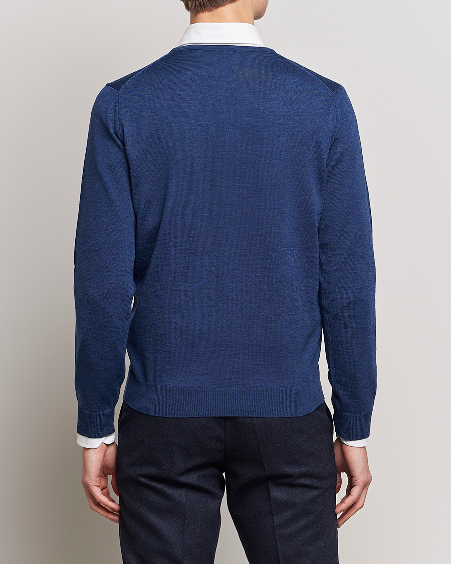 Herr | Tröjor | Stenströms | Merino V-Neck Blue