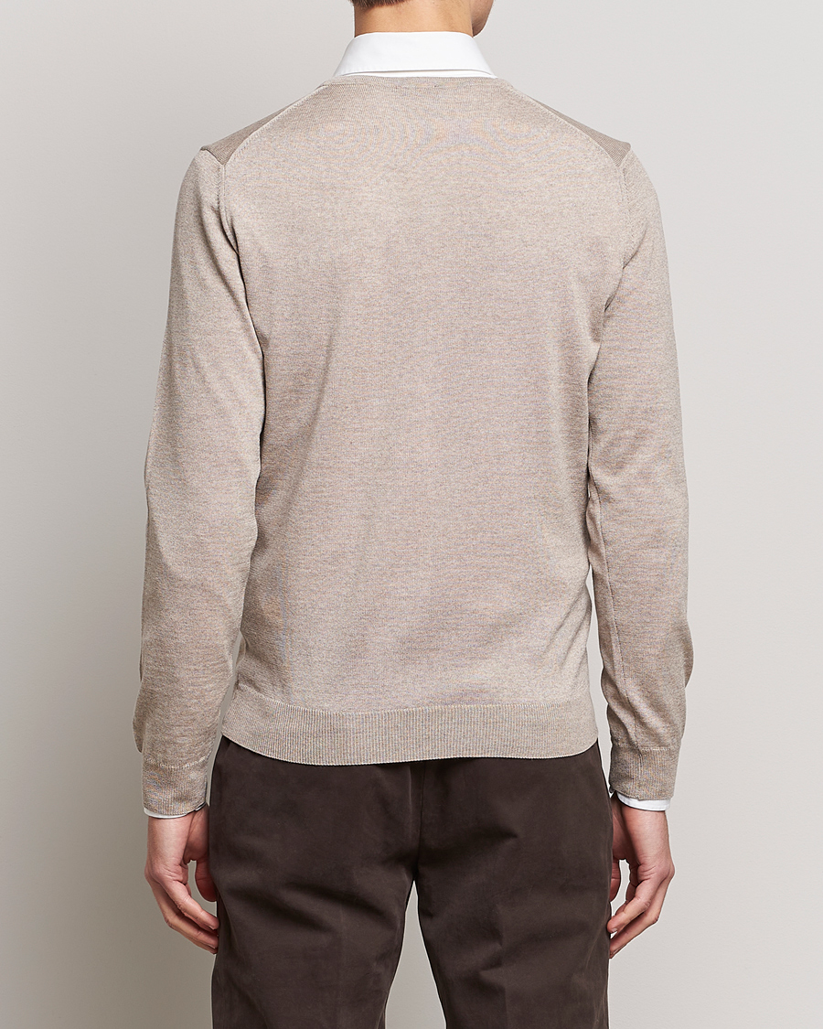 Herr | Tröjor | Stenströms | Merino V-Neck Sand