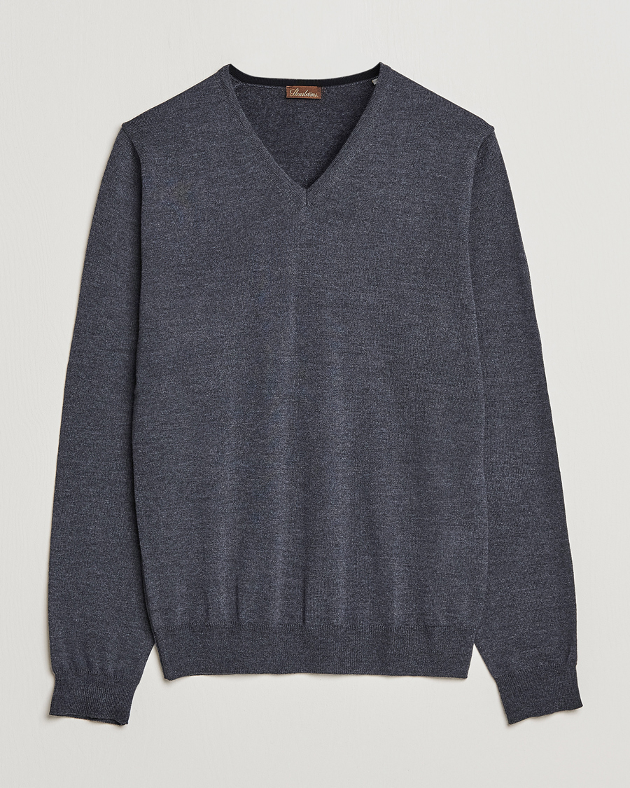 Herr | Tröjor | Stenströms | Merino V-Neck Anthracite