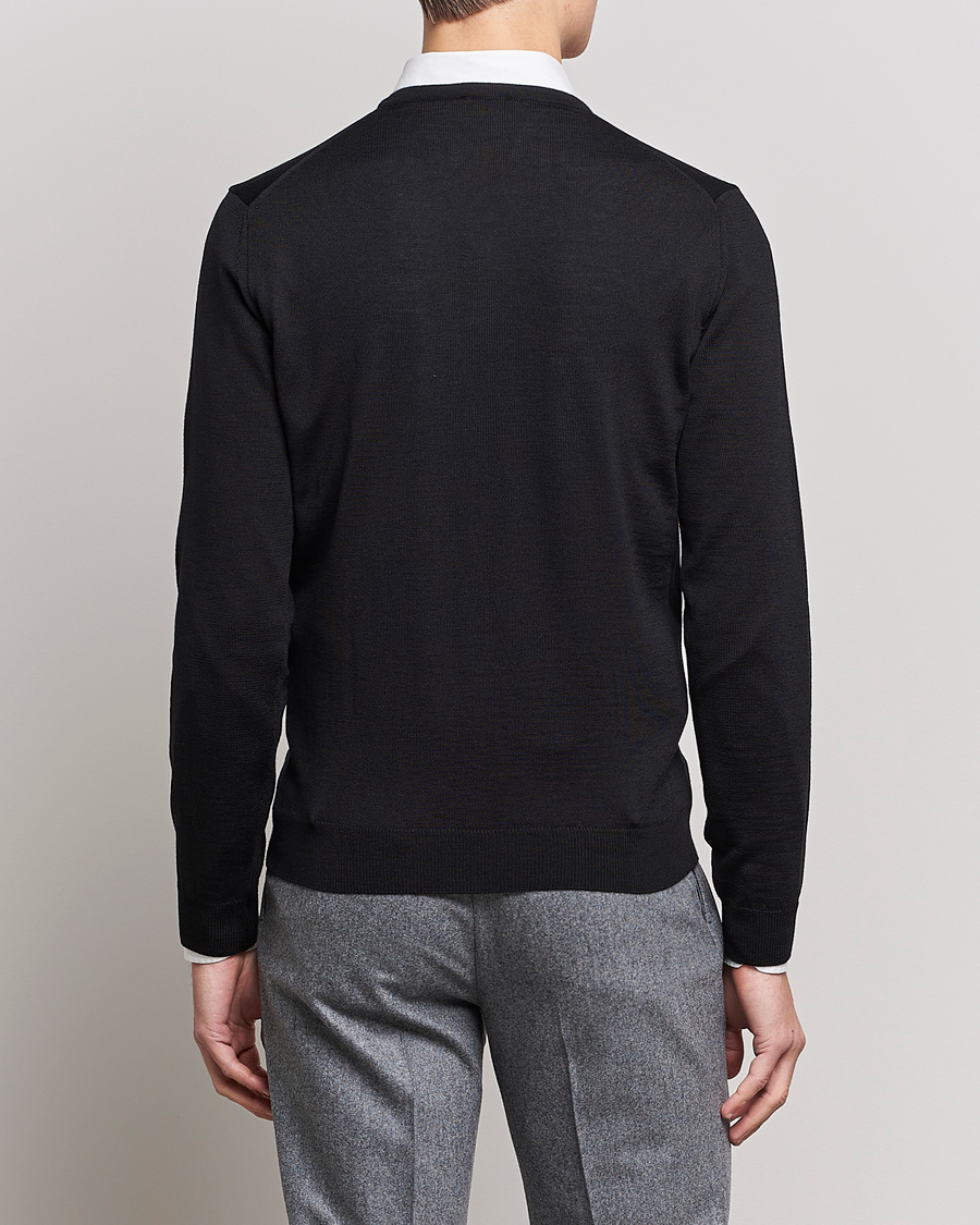Herr | Tröjor | Stenströms | Merino V-Neck Black