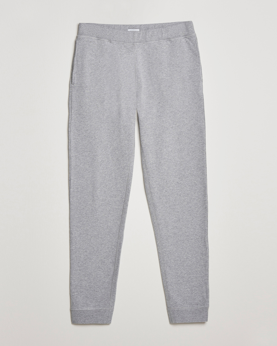 Herr | Byxor | Sunspel | Cotton Loopback Track Pants Grey Melange
