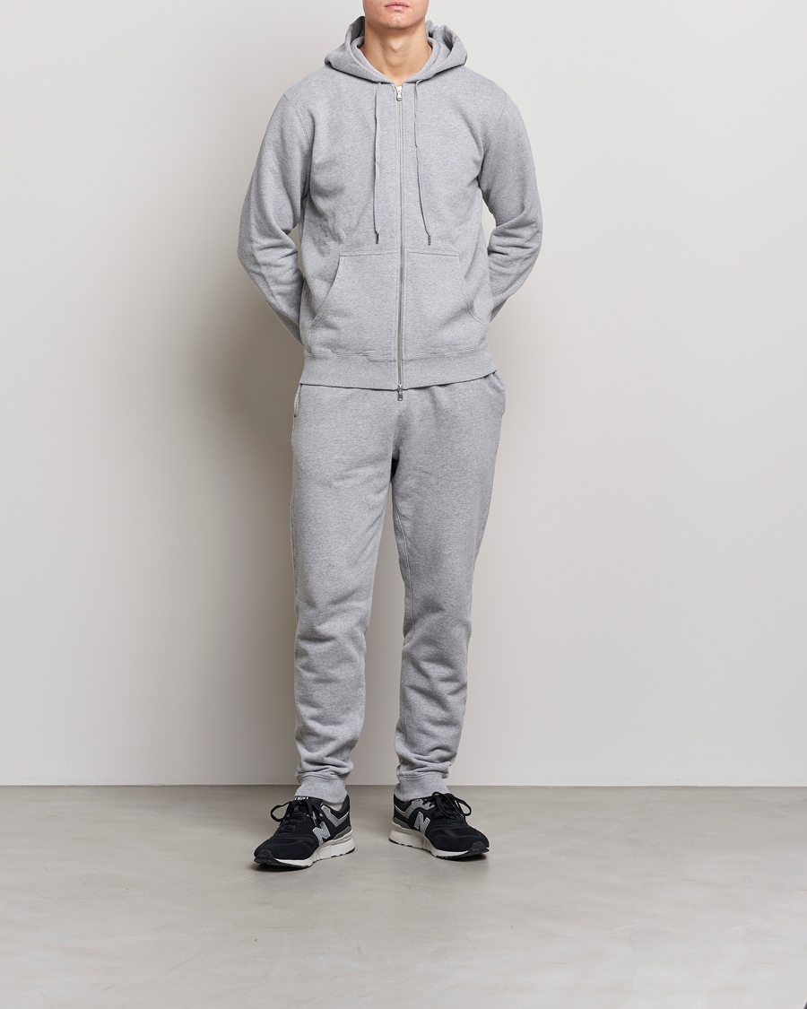 Herr | Byxor | Sunspel | Cotton Loopback Track Pants Grey Melange
