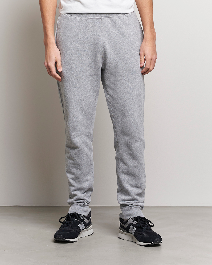 Herr | Loungewear | Sunspel | Cotton Loopback Track Pants Grey Melange