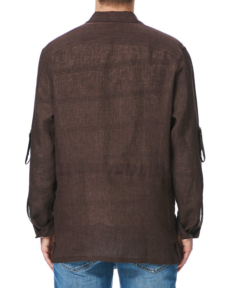 Herr | Skjortor | Brioni | Linen Sahariana Brown