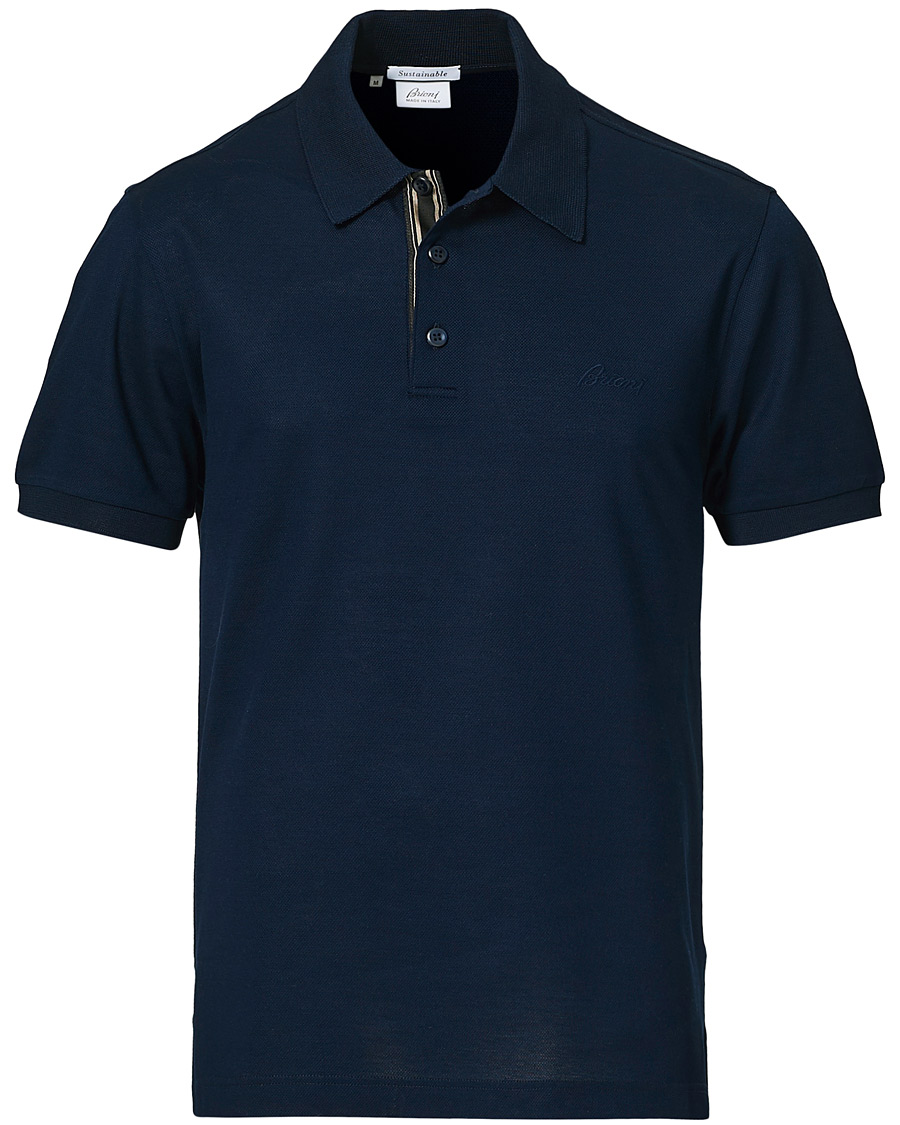 Herr | Pikéer | Brioni | Contrast Placket Polo Piquet Navy