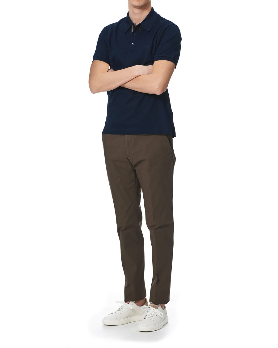 Herr | Pikéer | Brioni | Contrast Placket Polo Piquet Navy