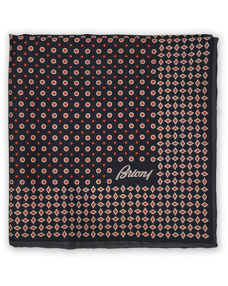 Herr | Brioni Hand Rolled Silk Pochette Navy | Brioni | Hand Rolled Silk Pochette Navy